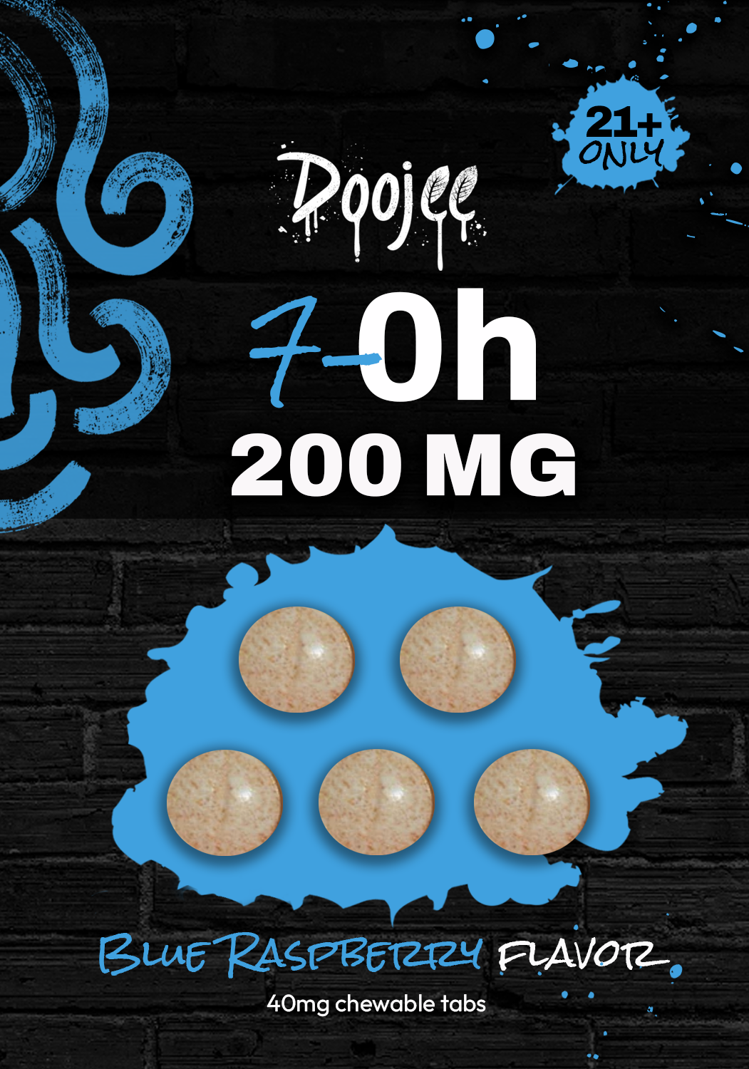 7-OH Blue Raspberry Kratom 40mg Tablets (10-Pack Display Box)