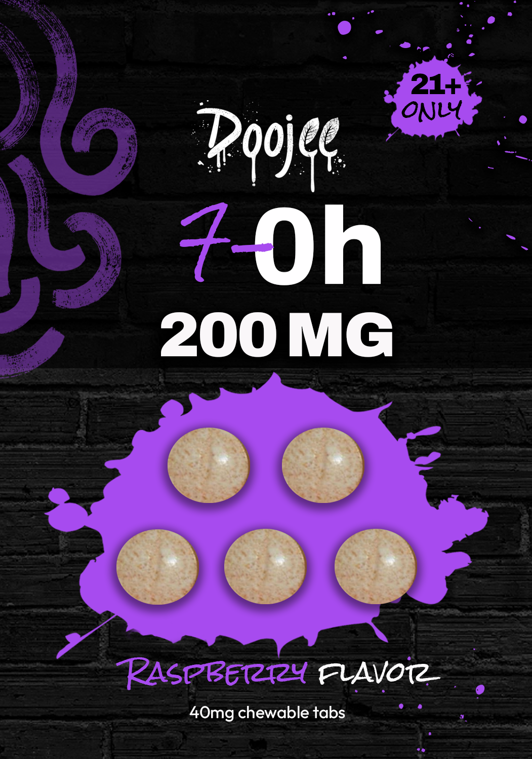 7-OH Raspberry Kratom 40mg Tablets (10-Pack Display Box)