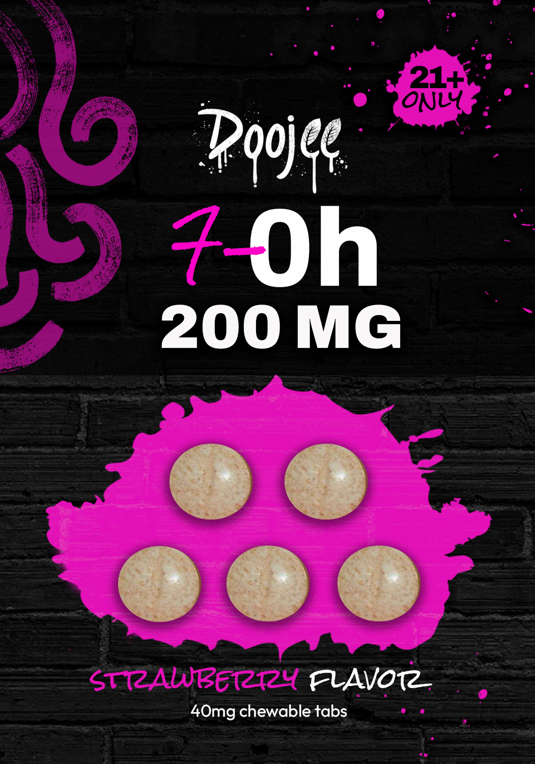 7-OH Strawberry Kratom 40mg Tablets (10-pack Display Box)