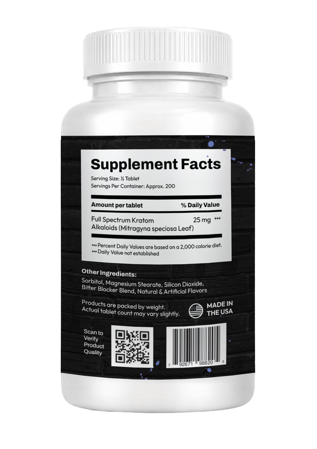 Doojee Full Spectrum Kratom Alkaloids Tablets, Blue Raspberry